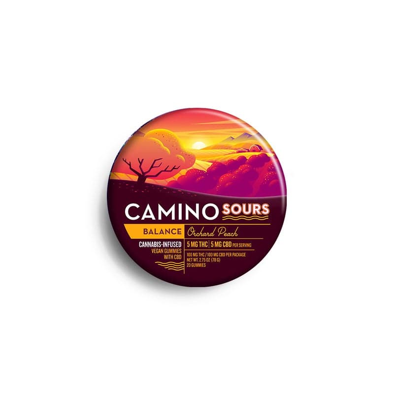 Kiva | Camino Sours | Orchard Peach (1:1 CBD:THC) Gummies